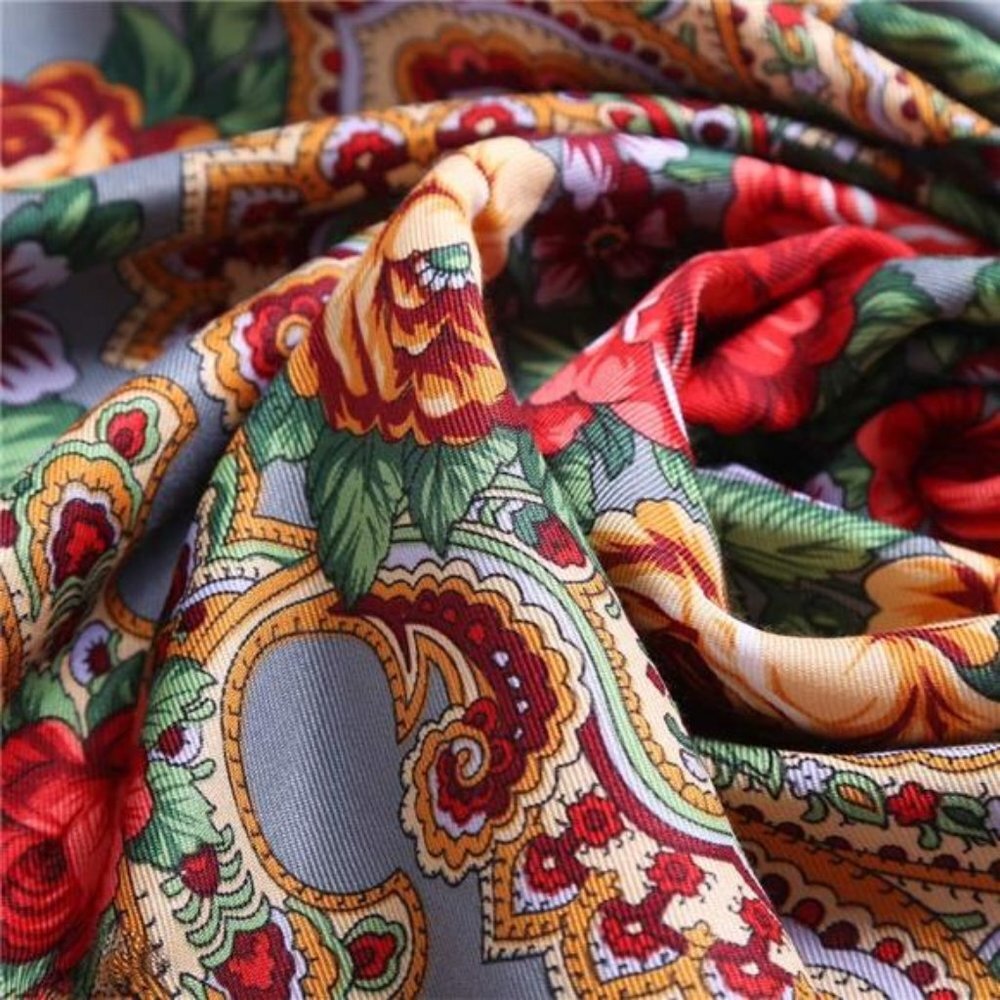 Gray‎ Floral Paisley Printed Tassel Scarf Neck Wrap Long Pashmina Shawl Tartan - Picture 6 of 6